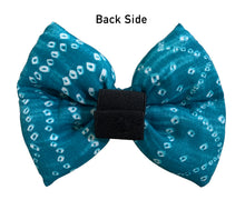 Load image into Gallery viewer, Bow Tie for Dogs: Bandhani Festive Bow for Pets (Blue)