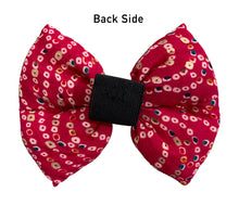 Load image into Gallery viewer, Bow Tie for Dogs: Bandhani Festive Bow for Pets (Red)