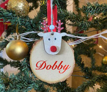 Load image into Gallery viewer, Hand-painted Christmas Ornaments: Personalised Reindeer Ornaments