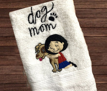 Load image into Gallery viewer, Dog Mom Embroidered Towel