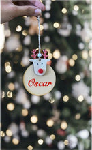 Load image into Gallery viewer, Hand-painted Christmas Ornaments: Personalised Reindeer Ornaments