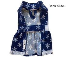 Load image into Gallery viewer, Dog Dress for Small Dogs: Flannel Snowflake Frock for Shihtzu, Lhasa Apso