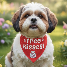 Load image into Gallery viewer, Dog Bandana: Free Kisses Bandana for Dogs (Red)