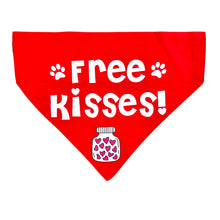 Load image into Gallery viewer, Dog Bandana: Free Kisses Bandana for Dogs (Red)