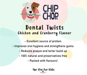 Chicken Cranberry Twists Dental Dog Treats