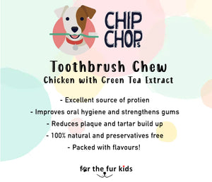 Toothbrush Chew: Chicken with Green Tea Dental Dog Treats