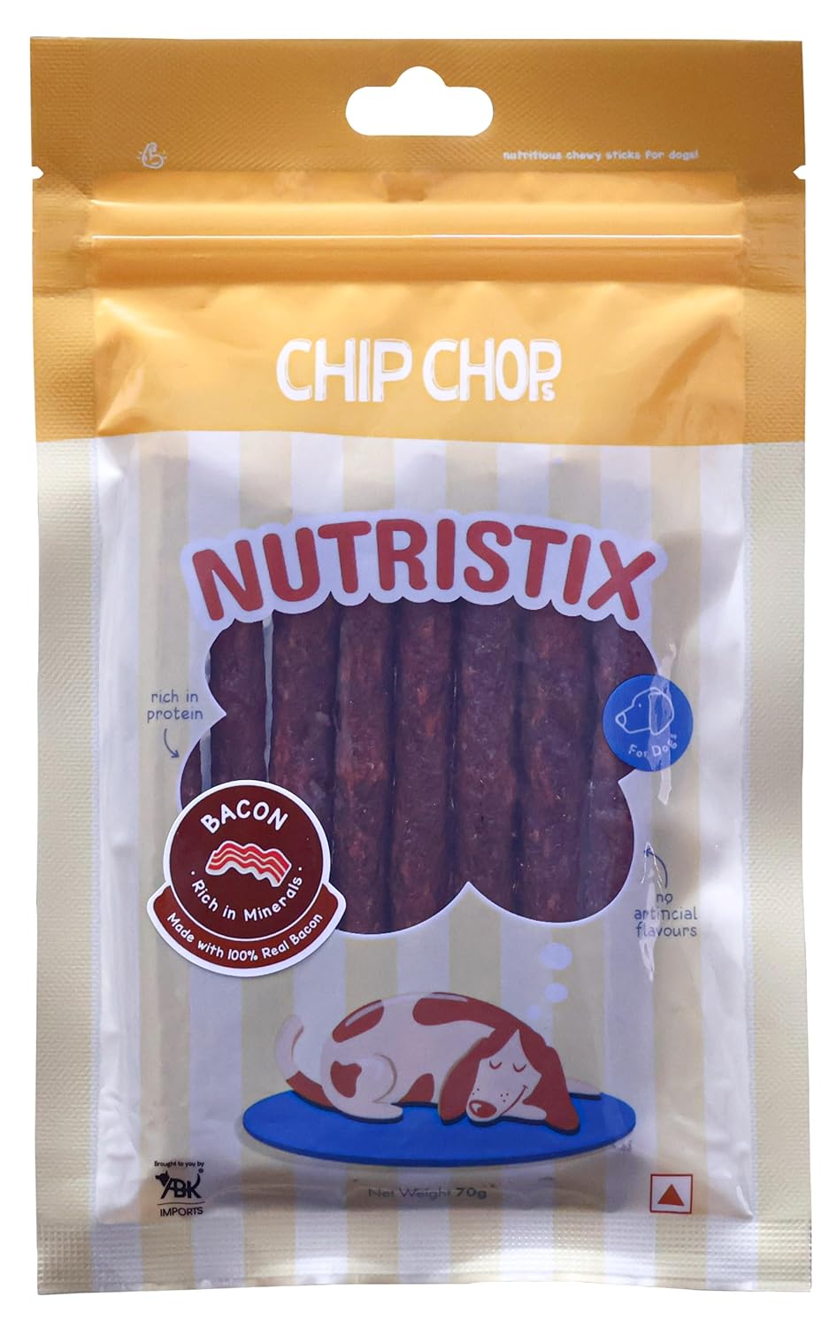 Chip Chops Nutristix Dog Treats: Bacon (70 grams)