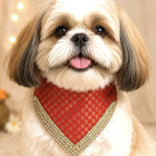Load image into Gallery viewer, For The Fur Kids Traditional Dog Bandana with Lace for Diwali, Weddings and Special Occasions