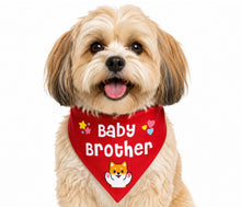 Load image into Gallery viewer, Baby Brother Dog Bandana for Rakhi, Baby Shower and Gifting (Red)