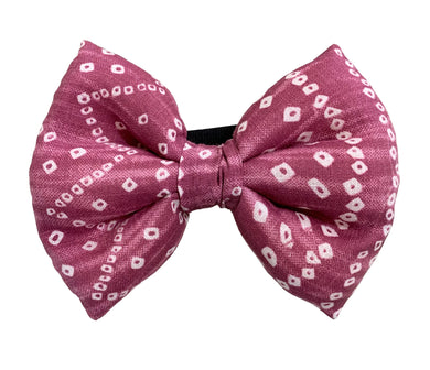 Bow Tie for Dogs: Bandhani Festive Bow for Pets (Mauve)