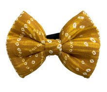 Load image into Gallery viewer, Bow Tie for Dogs: Bandhani Festive Bow for Pets (Mustard)