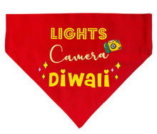 Load image into Gallery viewer, Dog Bandana: Lights Camera Diwali Bandana for Pets