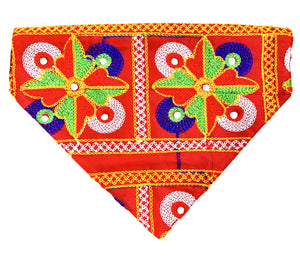 Gujarati Mirror Work Dog Bandana: Navratri and Diwali Pet Bandana