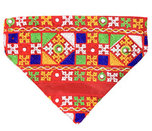 Load image into Gallery viewer, Gujarati Mirror Work Dog Bandana: Navratri and Diwali Pet Bandana