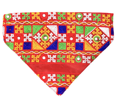 Gujarati Mirror Work Dog Bandana: Navratri and Diwali Pet Bandana