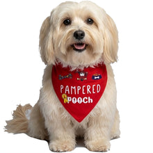 Load image into Gallery viewer, Dog Bandana: Pampered Pooch Bandana for Dogs (Red)