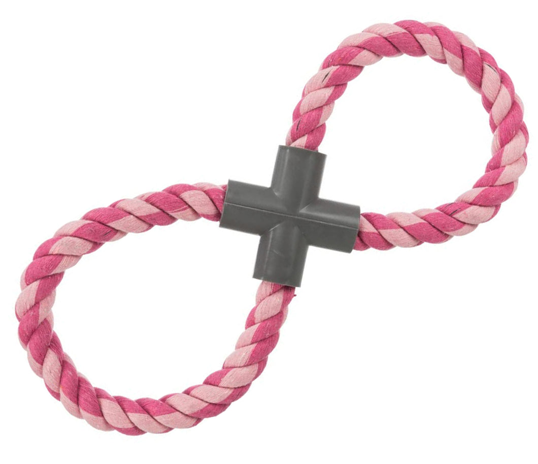Rope Toy for Dogs: Tugger with Plastic Cross (Assorted Colours)