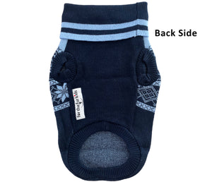 For The Fur Kids Snowflakes Blue Dog Sweater