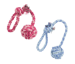 Rope Toy with Woven-in Ball Dogs (Assorted Colours)