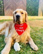 Load image into Gallery viewer, Dog Bandana: Single Taken Hungry Quirky Bandana for Dogs (Red)