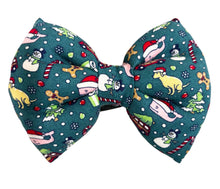 Load image into Gallery viewer, Holly Jolly Green Dog Bow for Christmas