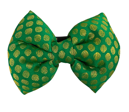 Bow Tie for Pets: Traditional Dog Bow Tie for Diwali, Festivals, Weddings (Green)