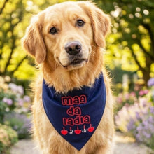 Load image into Gallery viewer, Dog Bandana: Maa da Ladla Bandana for Pets (Blue)