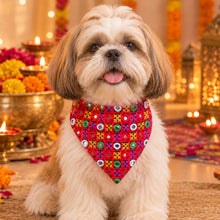 Load image into Gallery viewer, For The Fur Kids Navratri Mirror Work Dog Bandana (Multicolour)