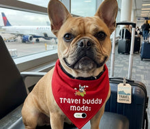 Load image into Gallery viewer, Dog Bandana: Travel Buddy Mode On (Red)