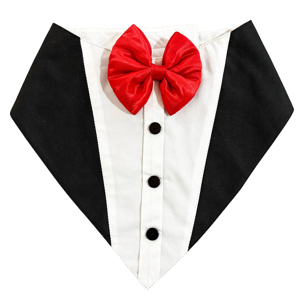 Tuxedo Bandana for Pets (with Velcro Strap)