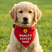 Load image into Gallery viewer, Dog Bandana: World’s Cutest Dog Bandana for Dogs (Red)