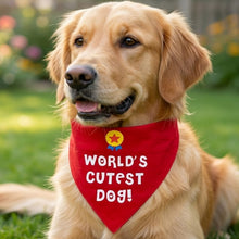 Load image into Gallery viewer, Dog Bandana: World’s Cutest Dog Bandana for Dogs (Red)