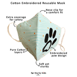 Cotton Embroidered Reusable Non-Surgical Mask (Set of 2)