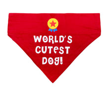 Load image into Gallery viewer, Dog Bandana: World’s Cutest Dog Bandana for Dogs (Red)