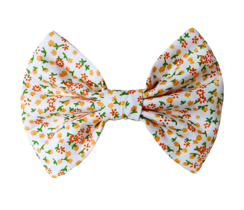 Bow Ties for Dogs: Floral Summer Dog Bow (Orange)