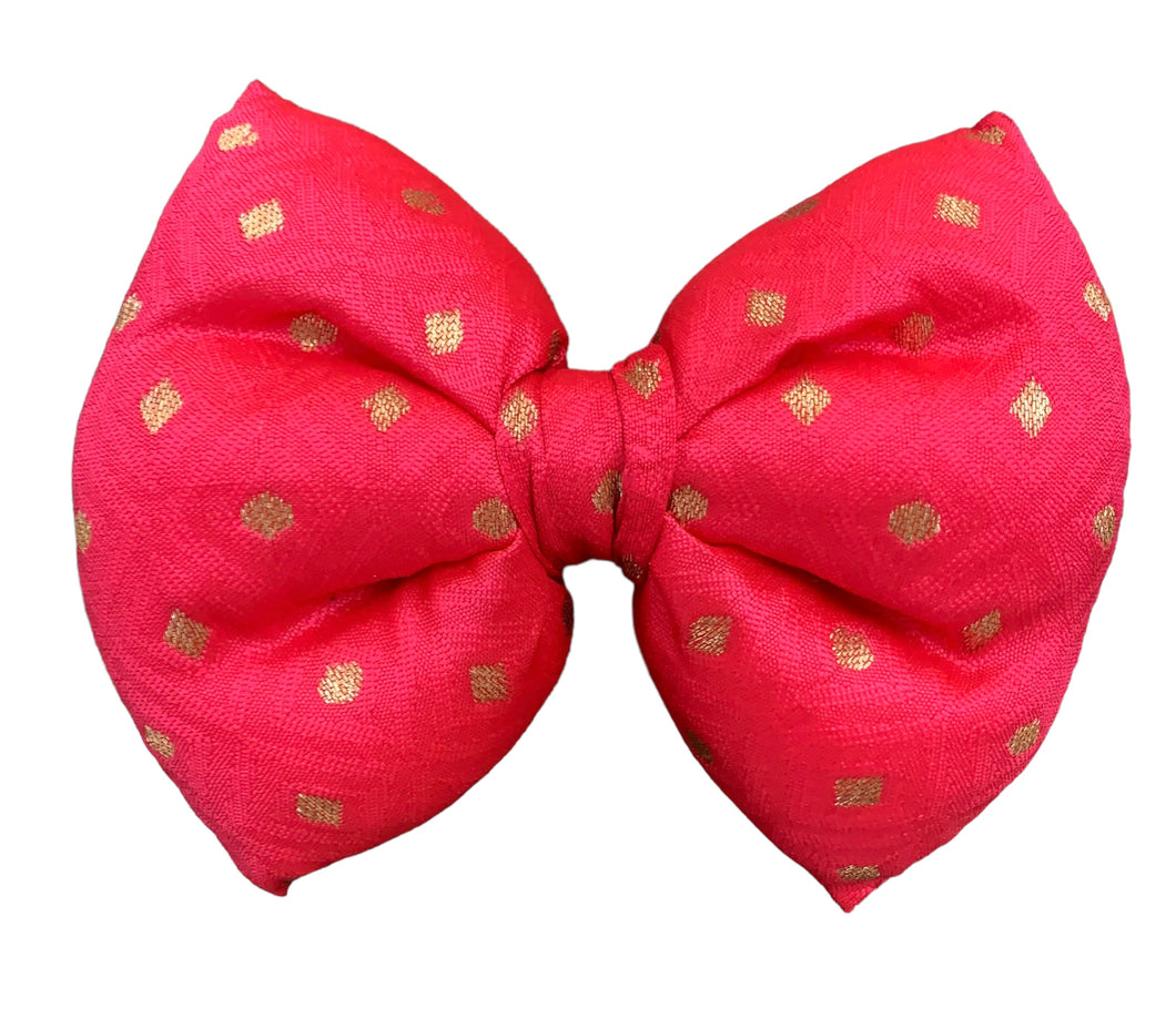 Bow Tie for Pets: Traditional Pink Dog Bow Tie for Weddings and Festivals (Pink)