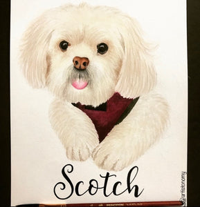 Personalized Pet Portrait: Watercolour Dog Portrait