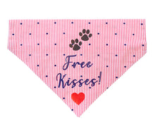 Load image into Gallery viewer, Dog Bandana: Free Kisses Bandana for Valentine&#39;s Day (Pink)