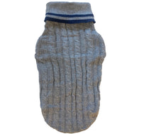 Load image into Gallery viewer, Grey Cable Knit Dog Sweater - For Small and Medium Dog Breeds