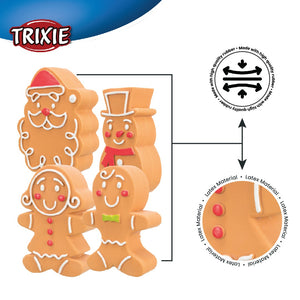 Squeaky Dog Toy: Trixie Gingerbread Figure Latex Dog Toy (Assorted Figures)