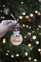 Load image into Gallery viewer, Hand-painted Christmas Ornaments: Personalised Reindeer Ornaments