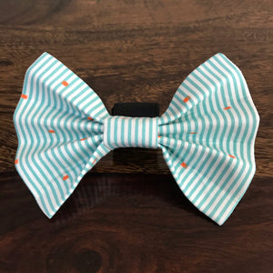 Bow Ties for Dogs: Turquoise Stripes with Dots