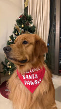 Load image into Gallery viewer, Dog Bandana for Christmas: Holiday Santa Paws Bandana for Pets