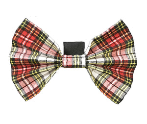 Dog Bow Tie: Winter Plaid Bow for Dogs and Cats