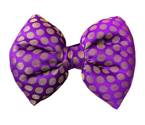 Bow Tie for Pets: Traditional Dog Bow Tie for Diwali, Festivals, Weddings (Purple)