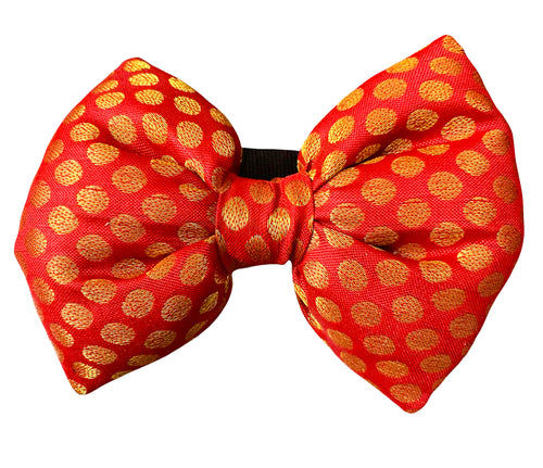 Wedding Bow Tie for Pets: Traditional Dog Bow Tie (Red Dots)