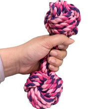 Load image into Gallery viewer, For The Fur Kids Rope Toy Dumbell for Dogs (Assorted Colours)