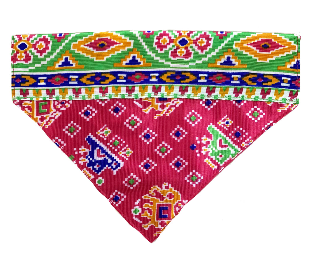 Traditional Dog Bandana: Ethnic Wear Pet Bandana for Special Occasions (Pink)