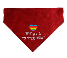 Load image into Gallery viewer, Valentine&#39;s Day Dog Bandana: Handpainted Pet Accessory